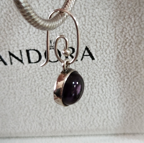 Pandora Compose Amethyst Disk Earring Charms - Picture 5 of 9